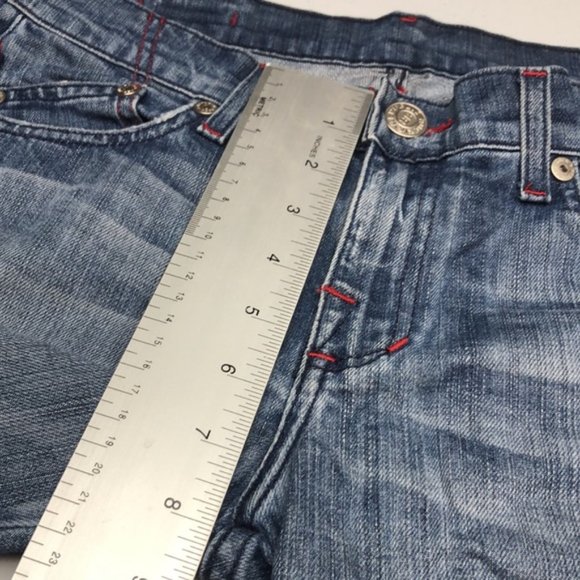 VINTAGE LIGHTWASH ROCK & REPUBLIC CHRISSY CROP JEANS 31x25 FACT DISTRESS… - Picture 7 of 13